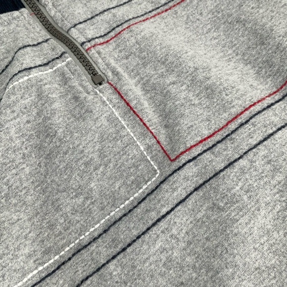 Boys Tommy Hilfiger Size 5 Classic Grey Pullover 3/4 Zip Dress-Up Sweatshirt - Picture 4 of 6